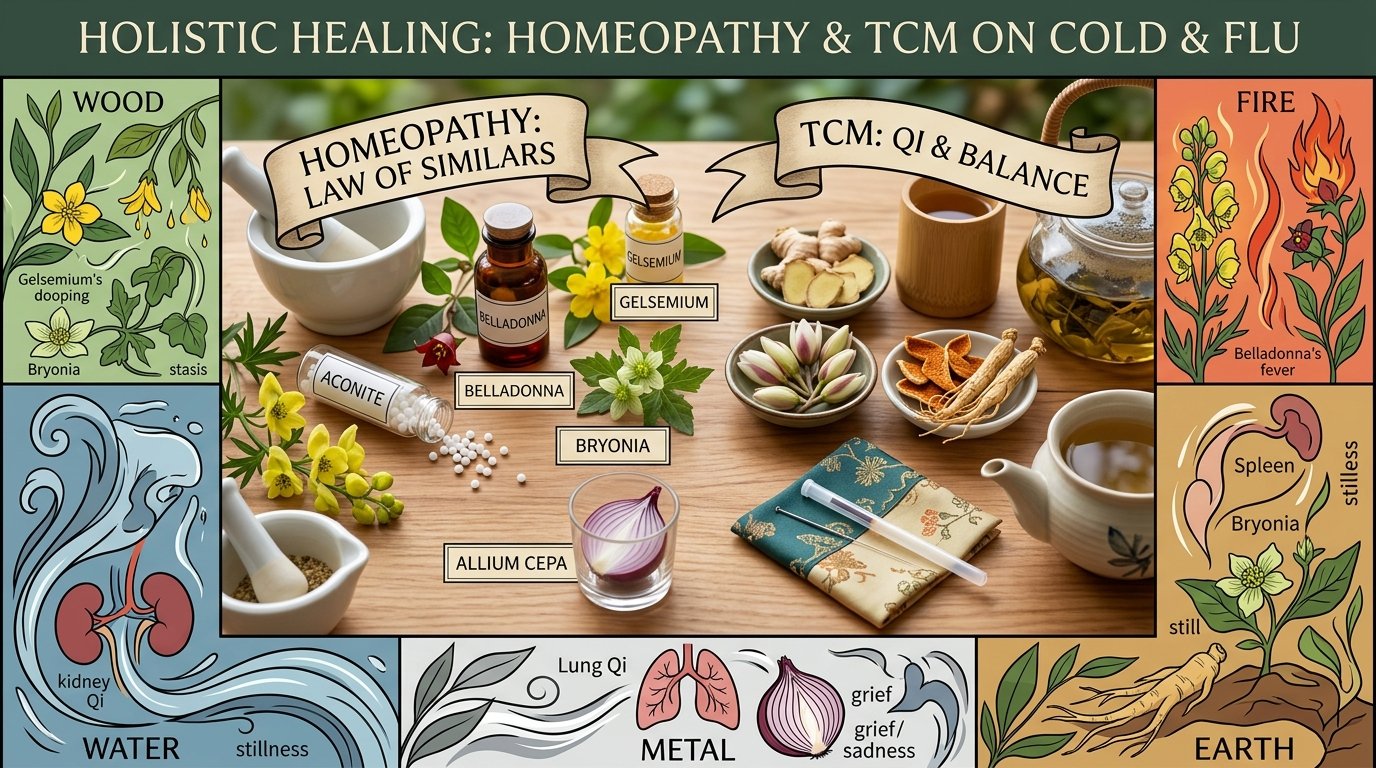 The Holistic Symphony of Healing: Bridging Homeopathy and Traditional Chinese Medicine in Cold and Flu Care探討順勢療法與中醫在感冒和流感護理中的同與異
