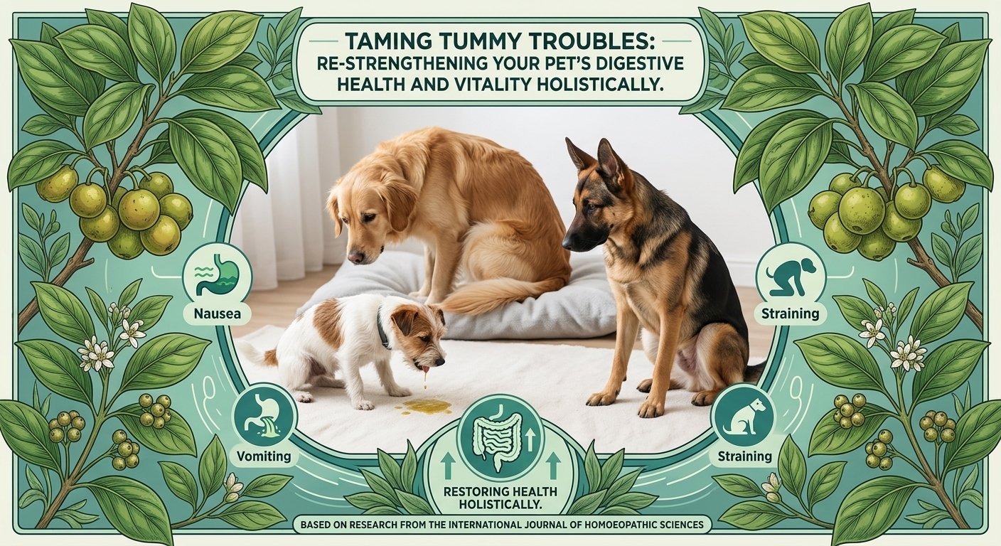 Taming Tummy Troubles: How Homeopathy Restores Your Pet’s Digestive Health and Vitality Holistically如何透過順勢療法全方位調理犬隻腸胃炎與提升免疫力